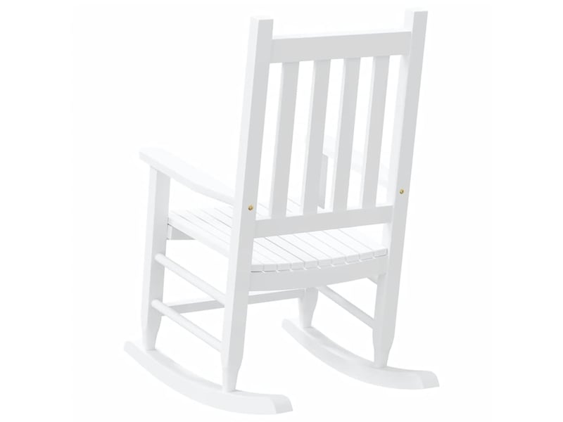  Lot de 2 chaises à bascule pour enfants 6-12 ans en bois de peuplier blanc dec029111  - Conforama E