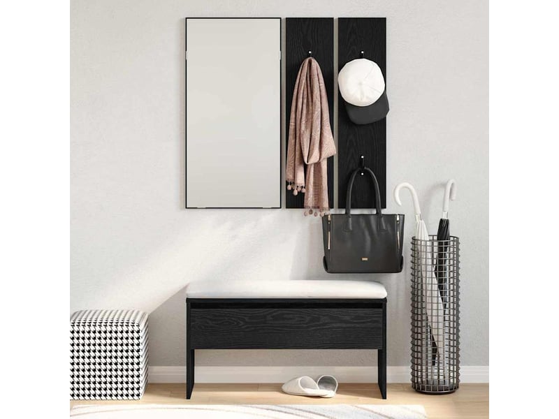  Ensemble de meubles d'entrée 4 pc chêne noir 80x30,5x40 cm  - Conforama D