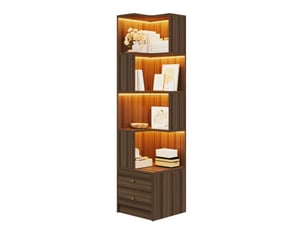 Bibliotheque coloris marron 4 étagère(s) <strong>MODENUIT </strong> <strong></strong> - 45 cm x 180 cm