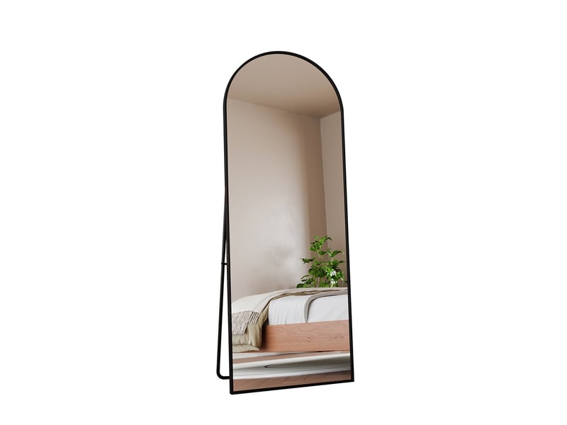  Grand miroir muralpied arche noir 162x53cm - cadre aluminium trempé - design élégant &amp; moderne  - Conforama A