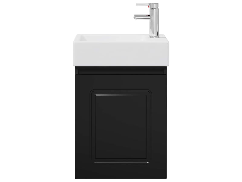 Meuble de rangement salle de bain avec robinet noir 45.5x22.5x84 cm shl6789 - Conforama E