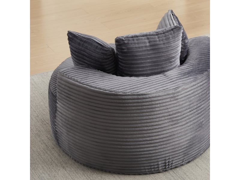  Chaise ronde en corde ø110 cm - confort décontracté, 3 coussins décoratifs, design minimaliste  - Conforama E