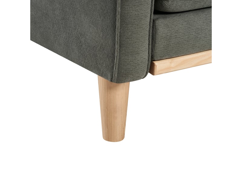 Canapé droit 2 places gris foncé en tissu 135 cm avec port usb et pieds en bois, pour petit appartement et salon W3423S00003 - Conforama R