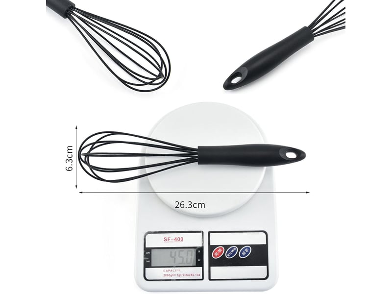 1 pc (noir)fouet en silicone, fouet patisserie ustensile cuisine ballon fouet à oeufs, batteur manuel à oufs pour mélanger fouetter battre - Conforama B