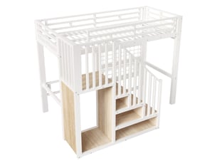 Lit mezzanine 90x200 cm ROLIPO   coloris blanc