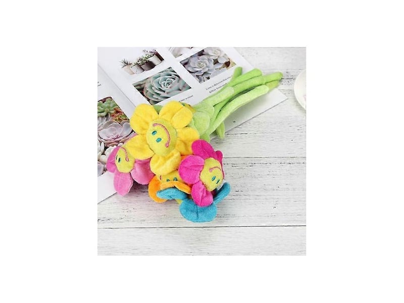  Fleur en peluche avec tiges flexibles et visage souriant, jouet en peluche pour la décoration intérieureviolet  - Conforama B