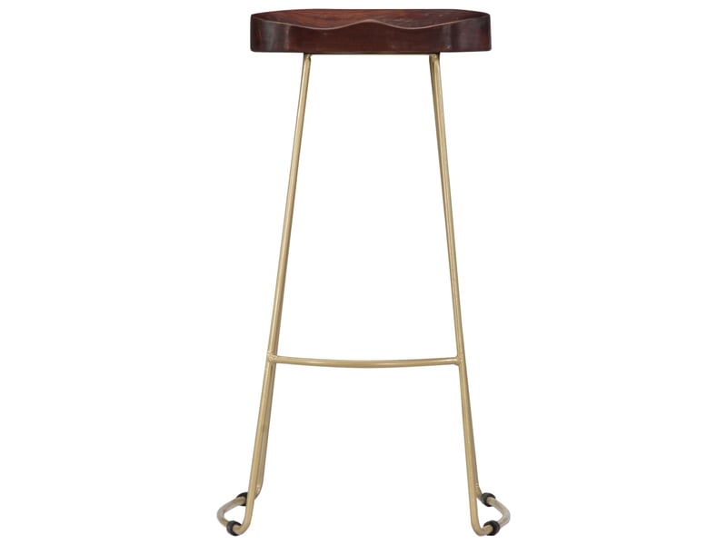  Lot de 2 tabouret de bar gavin | chaise de bar bois de manguier massif shl4024  - Conforama D