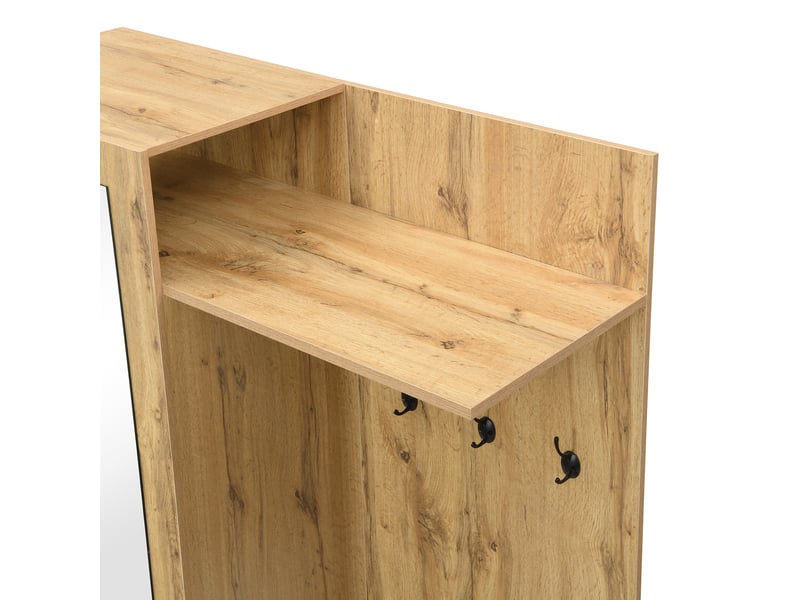  Vestiaire d'entrée avec miroir banc à chaussures et 5 patères mdf 100 x 38 x 191 cm GL9978N - Conforama D