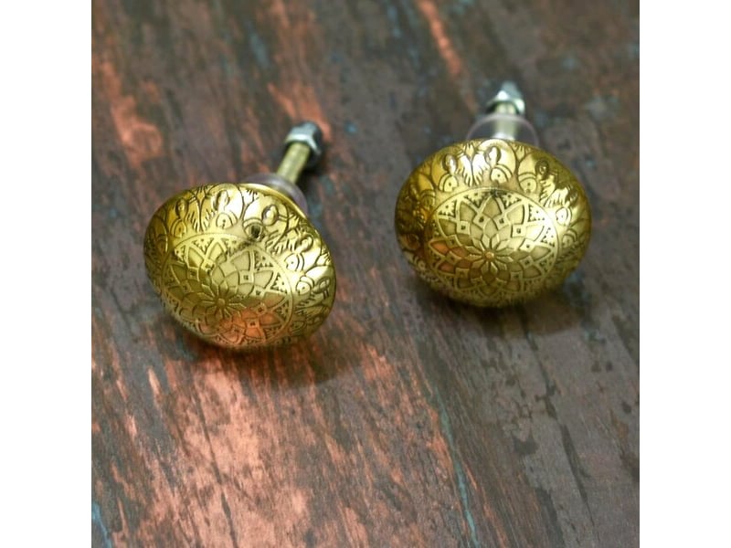  Ensemble de 6 poignées en bronze massif doré, poignées élégantes et modernes pour armoires  - Conforama D