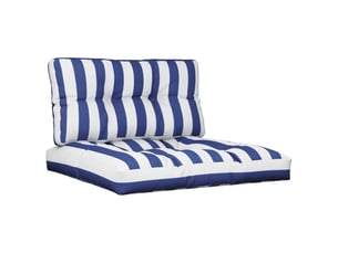 Lot de 2 coussins de palette, coussins de canapé rayures bleuesblanches tissu cf59593