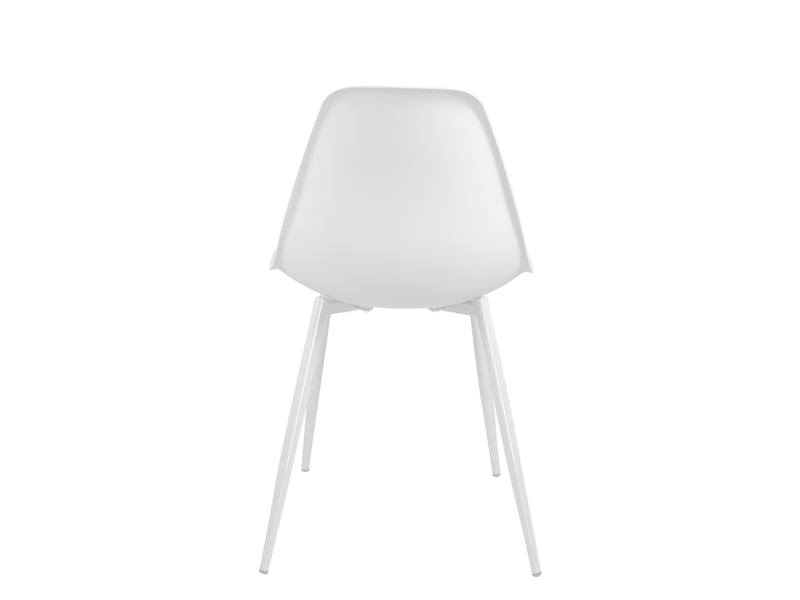  Lot de 4 chaises de cuisine nova blanches avec assise en plastique et pieds métal 658-NOVA - Conforama W