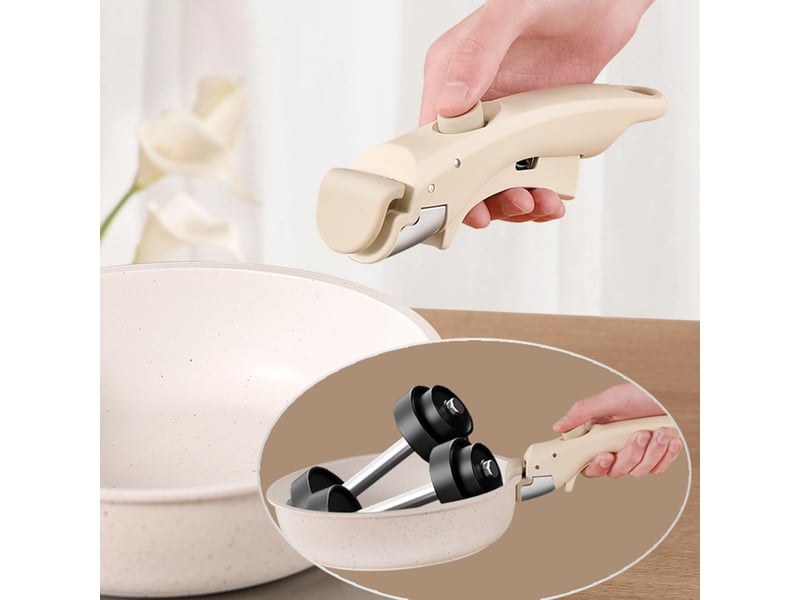  2 pièces poignée amovible universelle pour poêles, poignée amovible, poignee détachable pour casserole résistante à la chaleur (250°c) - black  - Conforama E