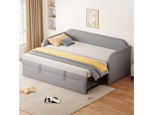 Lit banquette 180x190 cm <strong></strong>  <strong>evarich</strong> coloris gris
