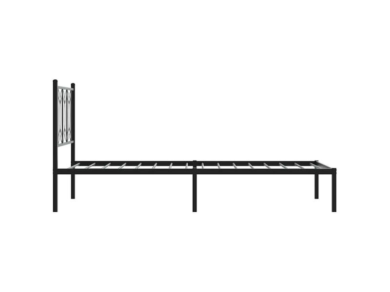  Lit simple- lit adulte -  cadre de lit métal sans matelas avec tête de lit noir 90x190 cm  - Conforama D