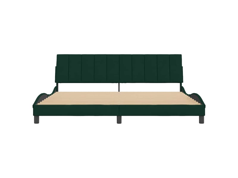  Lit double- lit adulte -  cadre de lit sans matelas hanko vert foncé 200x200 cm velours  - Conforama D