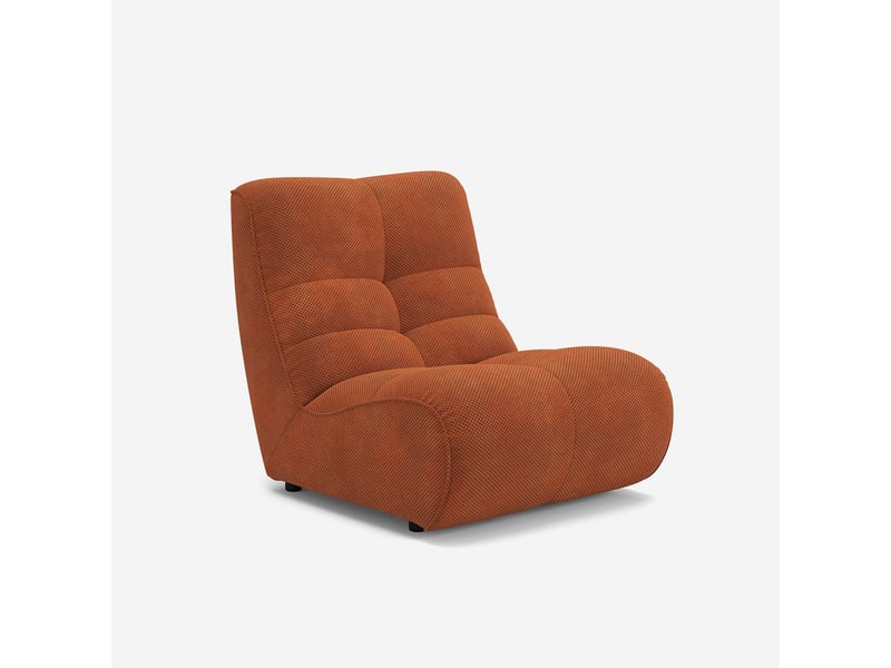 Fauteuil modulable en velours style contemporain gardena - orange foncé - Conforama A