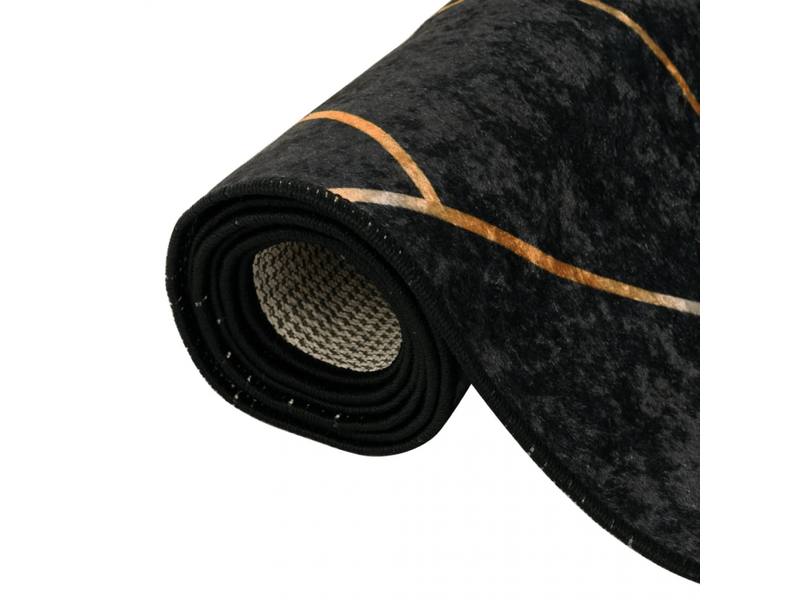  Tapis antidérapant lavable noir et or 80x150 cm - comfortxl 136615 - Conforama E