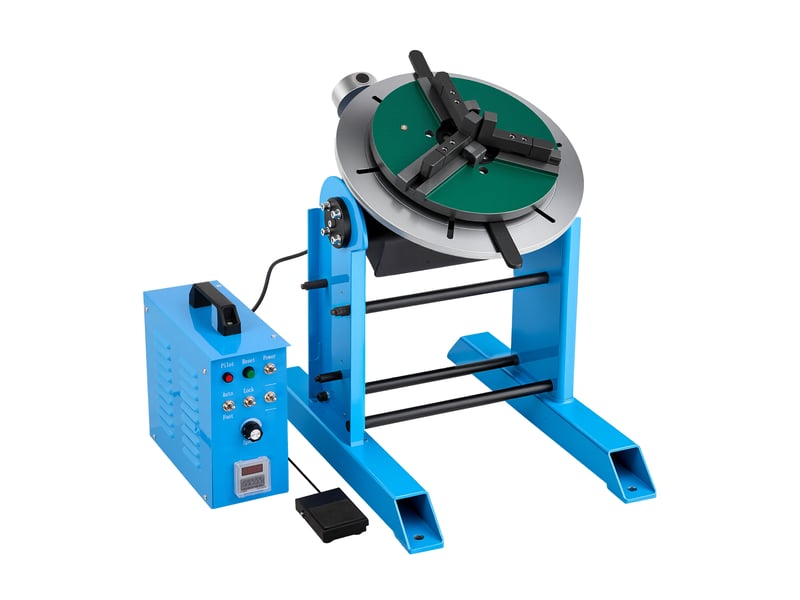  Vevor positionneur de soudage rotatif charge horizontale 300 kg table tournante de positionnement de soudage 200 w pour decoupe, meulage, assemblage, angle -45° a 90°, plateau tournant, 0,2-2,5 trmin  - Conforama A