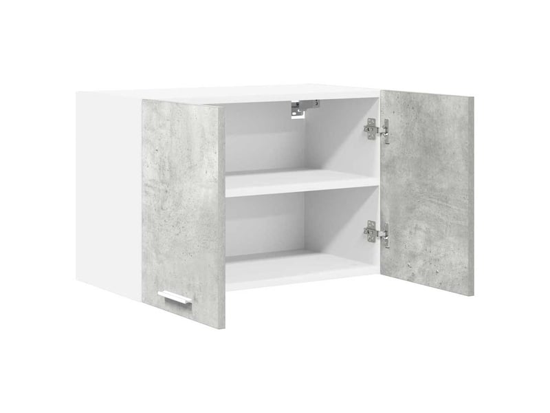Meuble de rangement, armoire suspendue gris béton et blanc 60x31x40cm - Conforama E