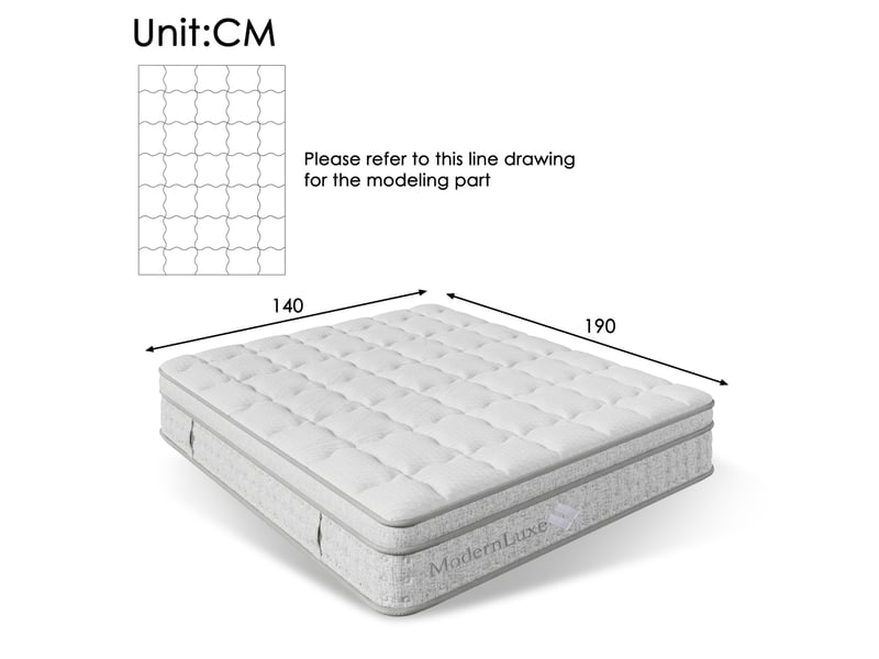  Matelas hybride 140x190 cm – blanc – 25 cm, 7 zones, ressorts ensachés h3 et mousse froide oeko-tex  - Conforama C