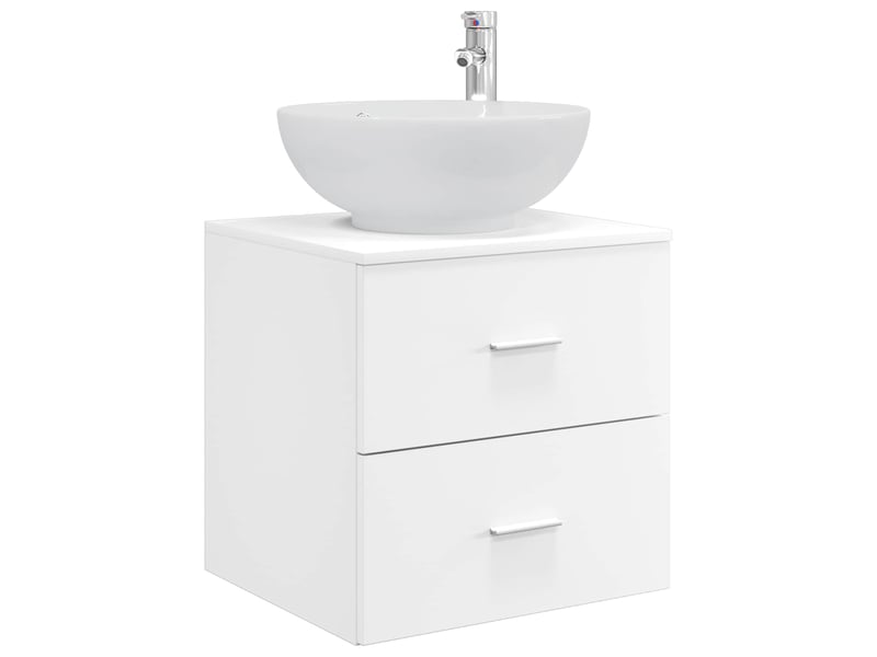 Vanité de lavabo mural, meuble de rangement blanc 49.5x44.5x66.5 cm - Conforama A