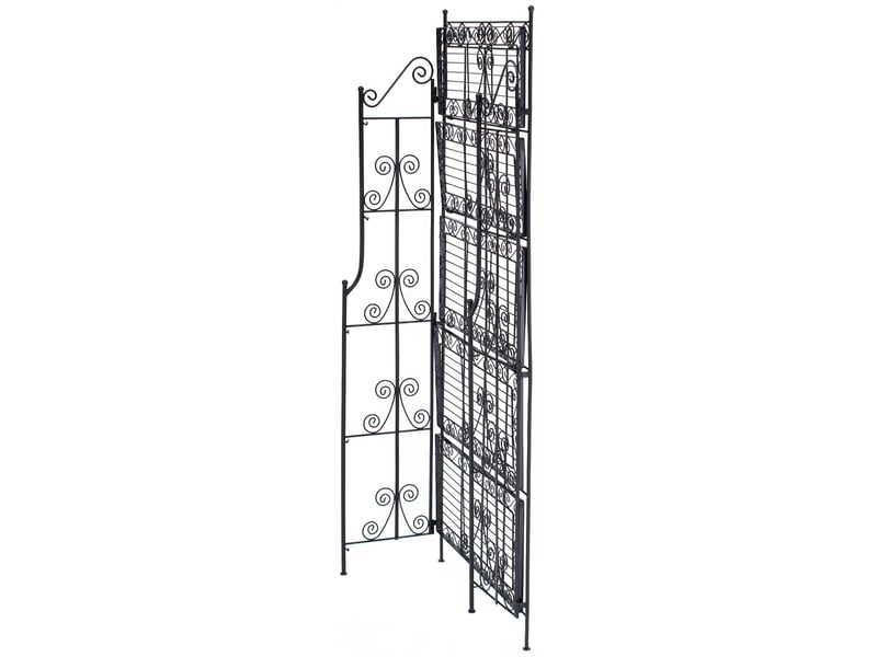 Etagère sur pieds avec 5 niveaux rangement balcon terrasse salon pliable en métal noir 10_0008913  - Conforama E