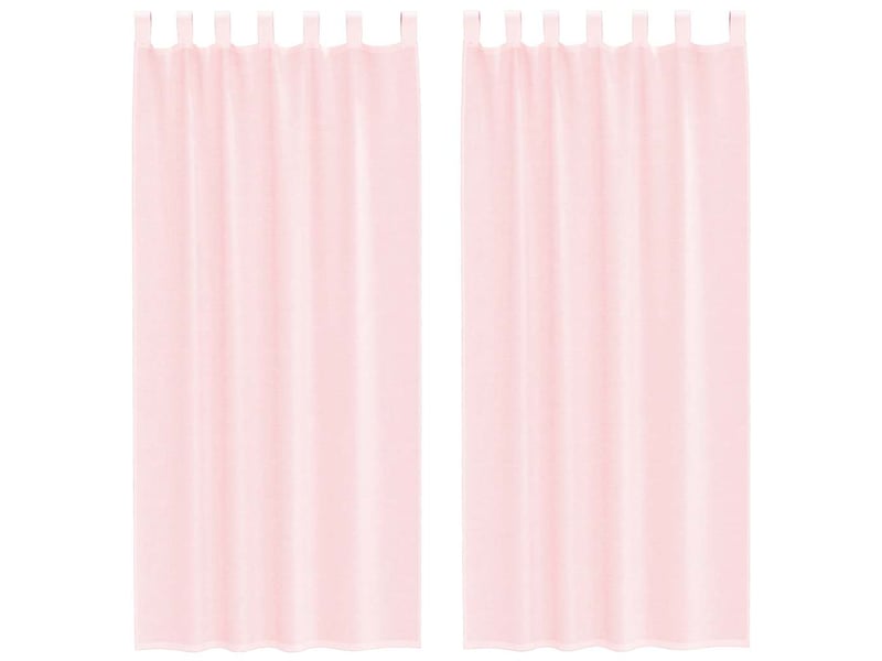  Lot de 2 voilages à œillets, voilages à anneaux rose clair 140 x 225 cm cf48969  - Conforama A