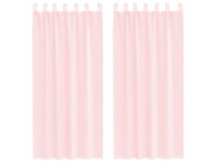 Lot de 2 voilages à œillets, voilages à anneaux rose clair 140 x 225 cm cf48969