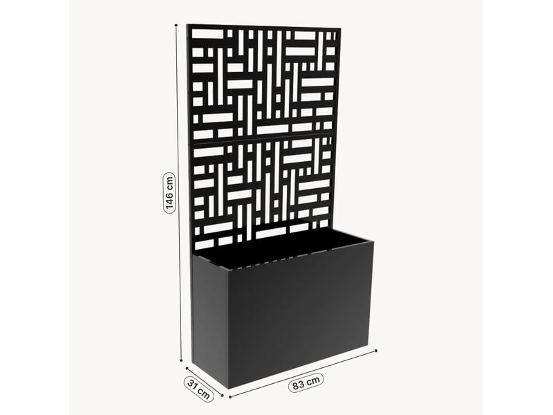 Jardinière brise-vue bernalda acier 146 x 83 x 31 cm noir casa.pro - Conforama C