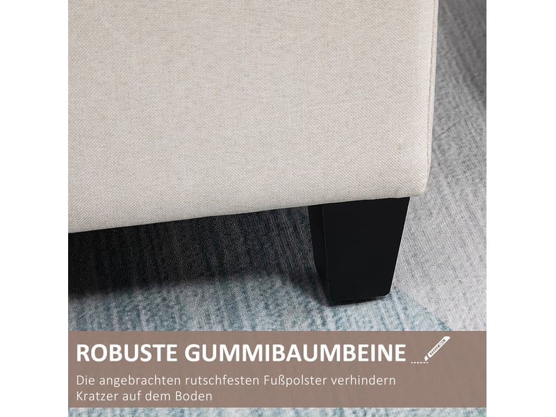  Banc coffre 100x40x44 cm, banc de lit, pieds antidérapants, assise confortable, polyester et métal, pour salon, blanc  - Conforama E