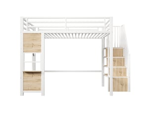 Lit mezzanine 140x200 cm <strong>BGSRYAO</strong> <strong></strong> coloris blanc