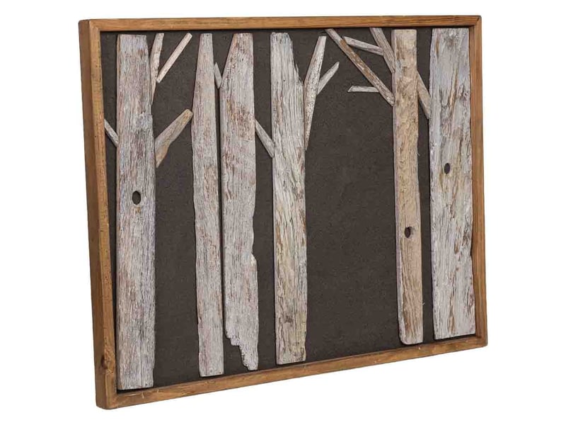 Tableau artisanal en bois recyclé relief noir et blanc 82x4x62h cm - Conforama A