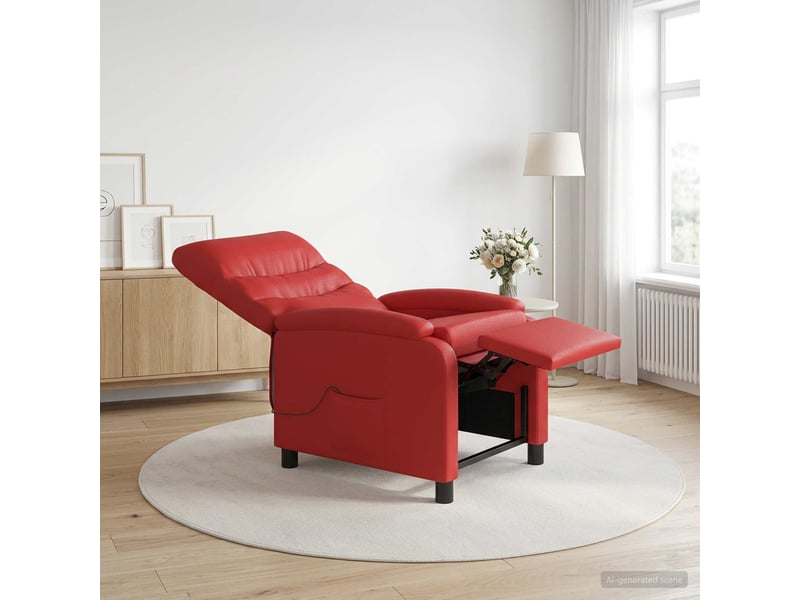  Vidaxl fauteuil de massage inclinable rouge simili cuir  - Conforama B