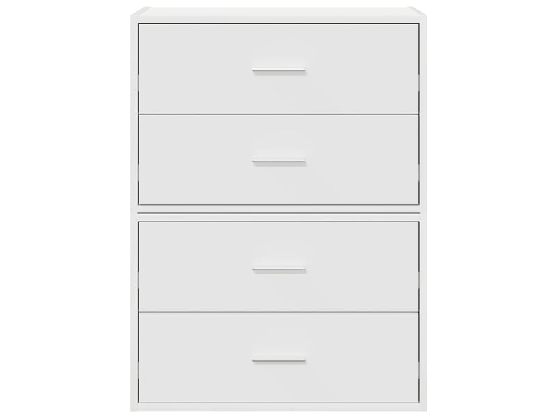  Lot de 2 armoire à tiroirs, commode avec 4 tiroirs blanc 60x31x40cm bois d'ingénierie  - Conforama D
