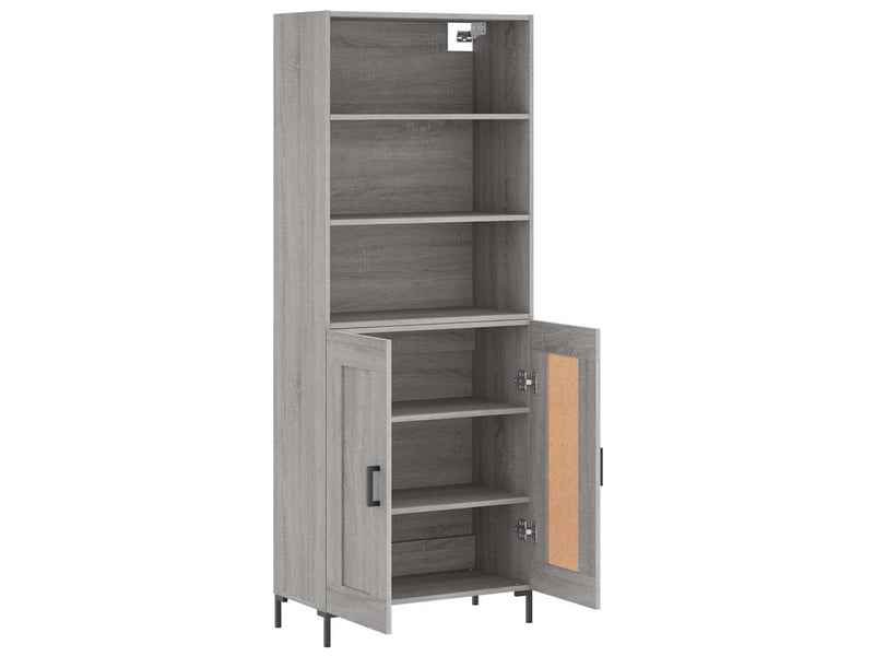  Buffet haut - bahut - meuble de rangement sonoma gris 69,5x34x180 cm bois d'ingénierie  - Conforama D