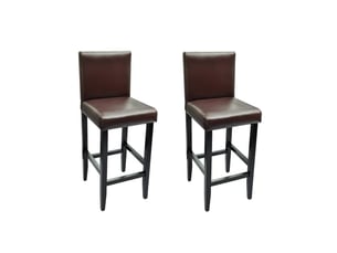 Lot de 2 tabouret de bar, chaise de bar marron foncé similicuir