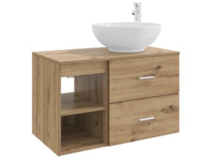 Ensemble de mobilier de salle de bain 2 pcs chêne artisanal shl678
