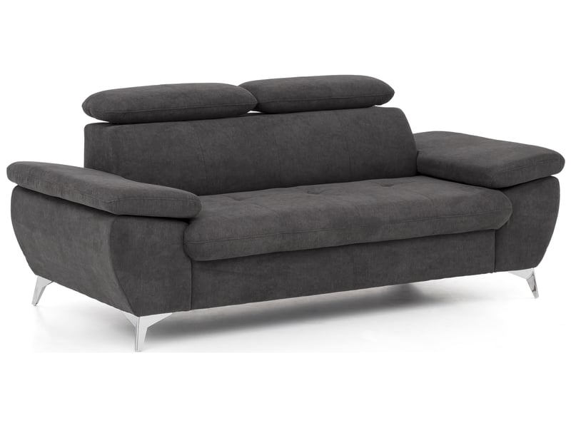 Canapé droit 2 places en tissu ALLY 2 coloris anthracite - Conforama C