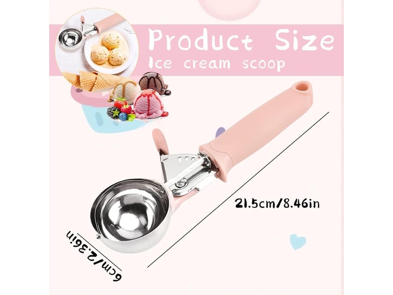 Cuillère à glace professionnelle,1 pièce,cuillère à glace en acier inoxydable,cuillère à glace avec déclencheur,idéal pour la crème glacée  - Conforama B