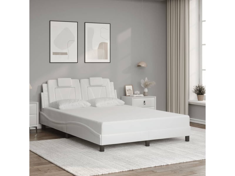  Lit double- lit adulte -  cadre de lit viana avec led sans matelas blanc 140x200 cm  - Conforama C