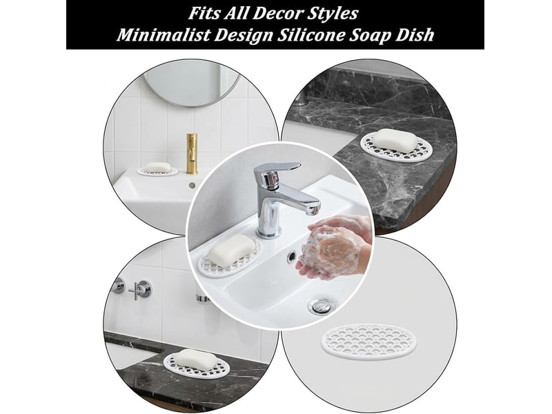 Porte-savons antidérapants en silicone (lot de 2) avec un système de drainage efficace, adaptés aux salles de douche et aux salles de bains. - Conforama D