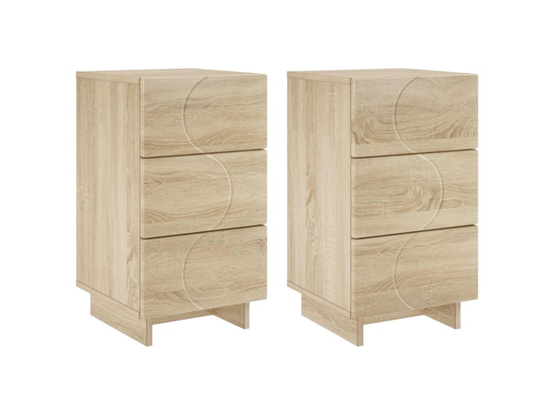  Table de chevet - cabinet de chevet - table de nuit 2 pièces chêne sonoma 33,5 x 34,5 x 60 cm  - Conforama A