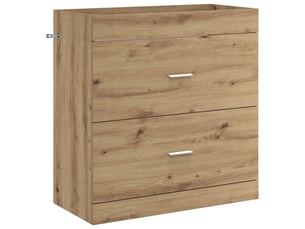 Meuble sous lavabo de salle de bain, commode chêne artisanal shl8159