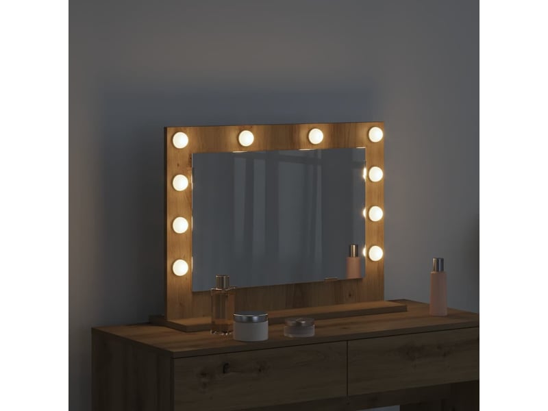  Miroir de vanité, miroir de coiffeuse chêne artisanal 60 x 45 x 18 cm rectangulaire cf62751  - Conforama C