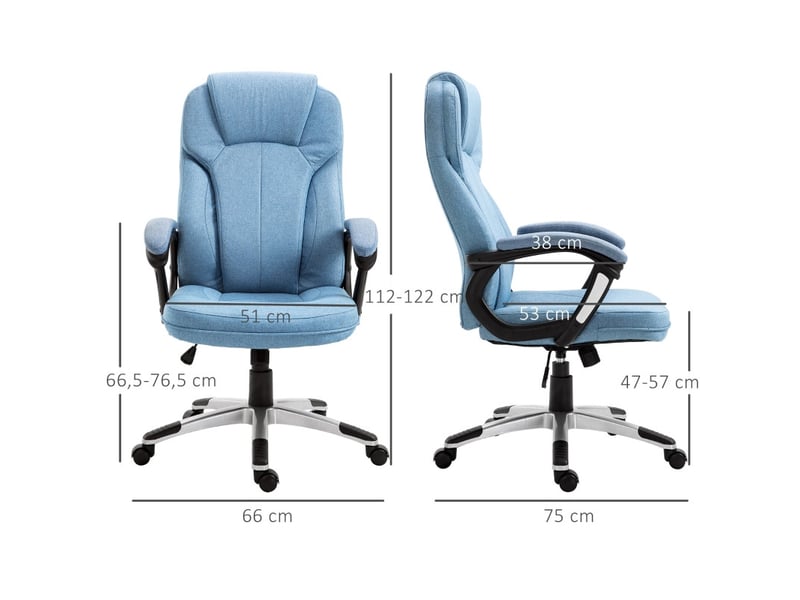  Chaise de bureau berolis ergonomique pivotante réglable bleu clair  - Conforama C