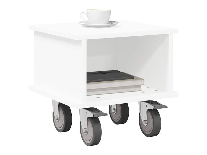  Meuble tv - banc tv - meuble de rangement 37 x 35 x 35 cm blanc bois d'ingénierie  - Conforama C