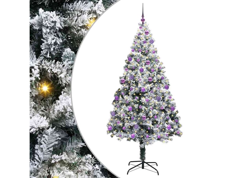  Sapin de noël artificiel, arbre de noël blanc 210 cm pvc, acier et plastique shl7428  - Conforama A