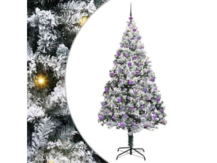 Sapin de noël artificiel, arbre de noël blanc 210 cm pvc, acier et plastique shl7428