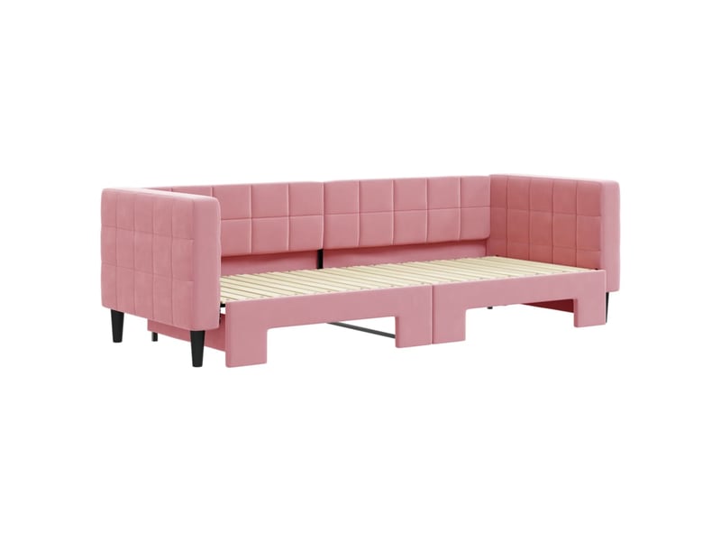  Lit simple- lit adulte -  lit de jour avec gigogne sans matelas rose 80x200 cm  - Conforama B