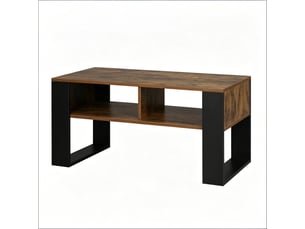 Table basse noir et brun rustique - design polyvalent pour salon - s'intègre à tout intérieur